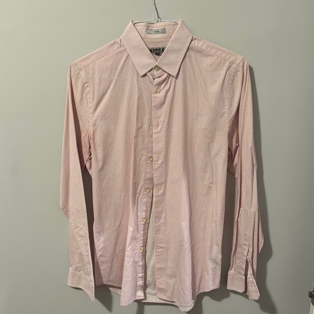 Express Men's Pink Button-Up Shirt